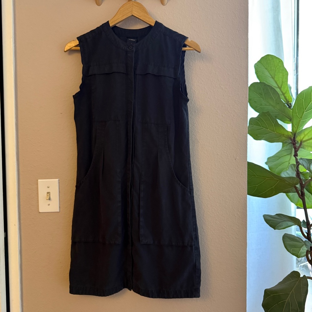 Nau black sleeveless dress with pockets